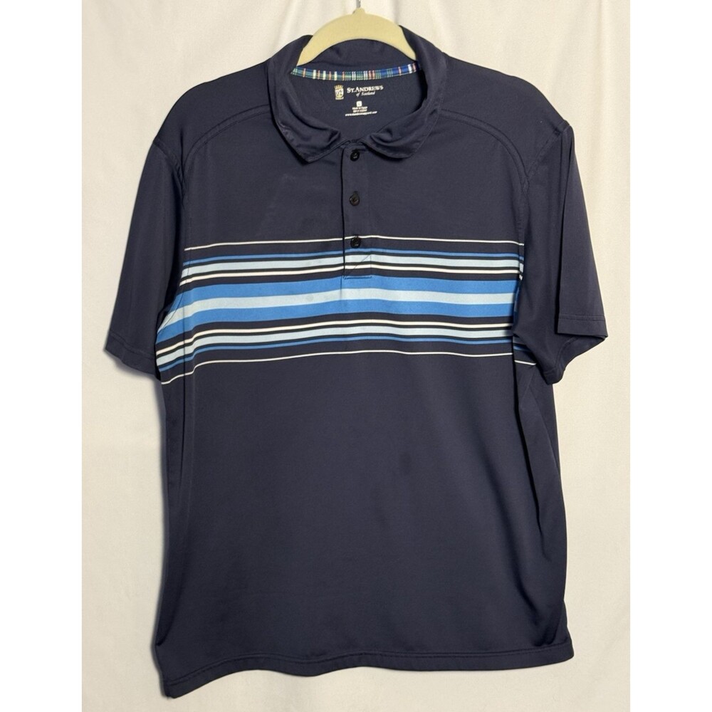 St. Andrews of Scotland Men's Polo Shirt Size Large Short Sleeve Top